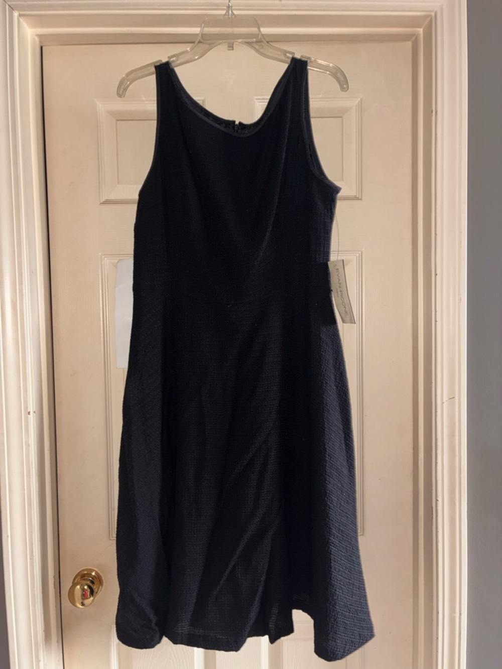 Evan-Picone Textured Black A-Line Dress